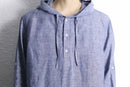 purple blue color linen hoodie