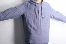 purple blue color linen hoodie