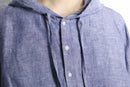 purple blue color linen hoodie