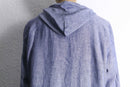 purple blue color linen hoodie