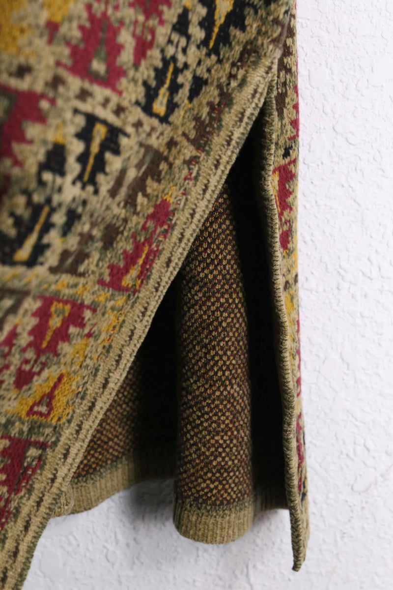 1990s tapestry long knit coat