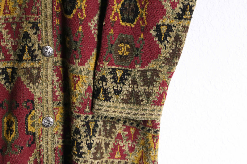 1990s tapestry long knit coat