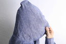 purple blue color linen hoodie