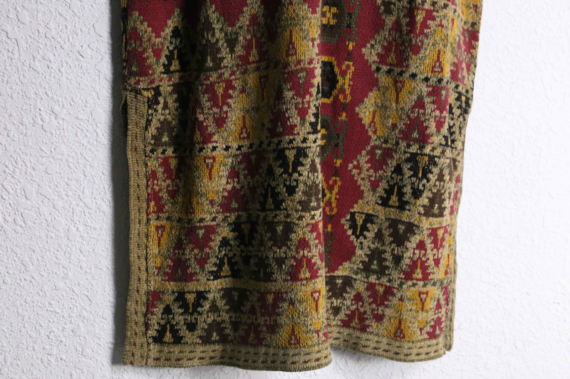 1990s tapestry long knit coat
