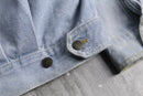MASH box silhouette chemical wash denim jacket