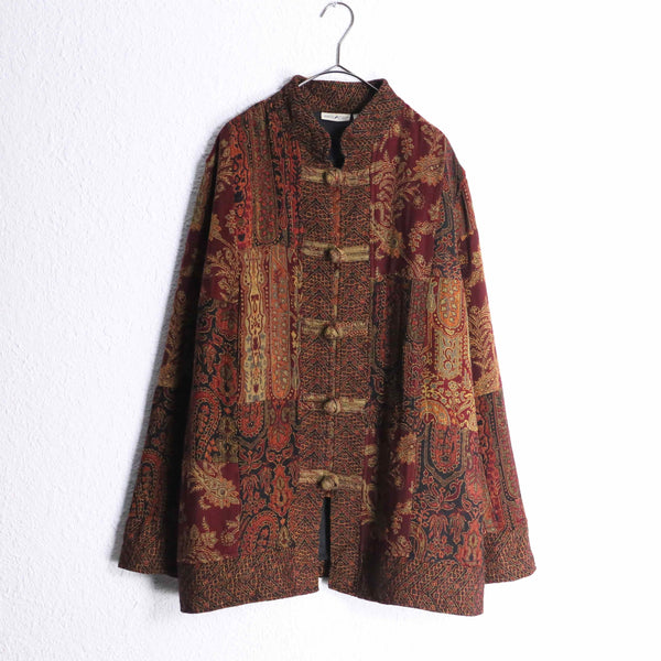 90's "WHITE STAG" patchwork gobelin china jacket
