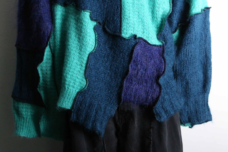 Re:make blue tone mohair knit