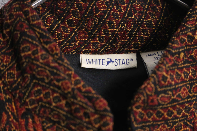 90's "WHITE STAG" patchwork gobelin china jacket