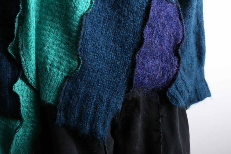 Re:make blue tone mohair knit