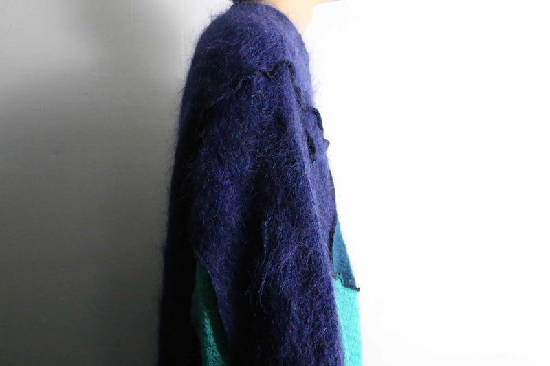 Re:make blue tone mohair knit