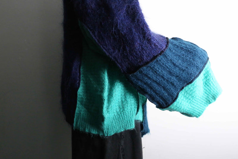 Re:make blue tone mohair knit