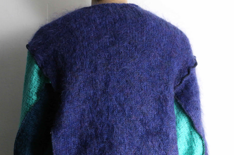 Re:make blue tone mohair knit