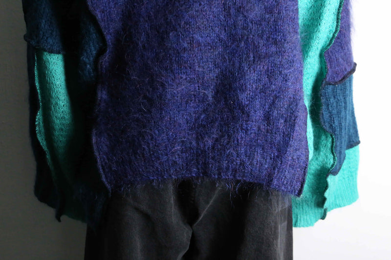 Re:make blue tone mohair knit