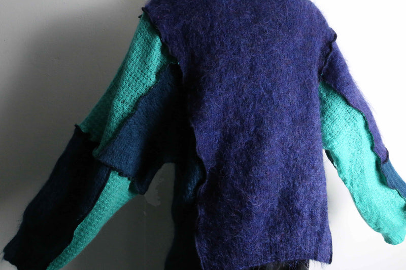 Re:make blue tone mohair knit