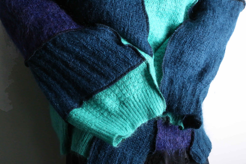 Re:make blue tone mohair knit