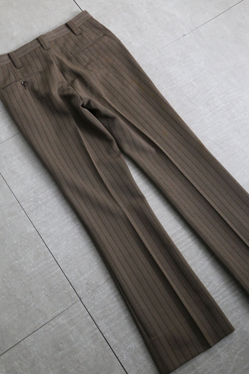 brown stripe semi flare pants