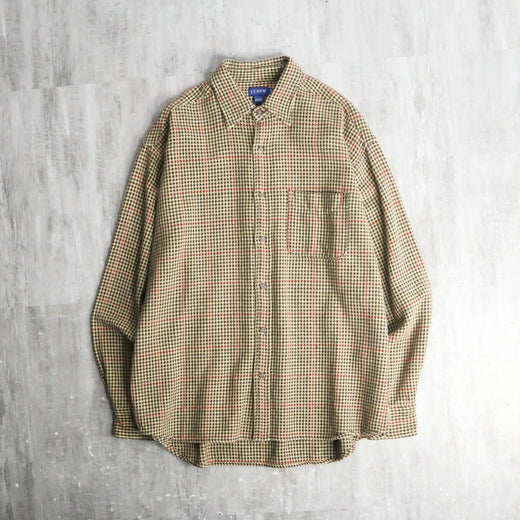 1990s J.CREW houndstooth check shirt