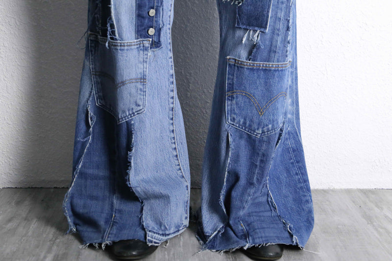 "Re:make" docking wide flare denim