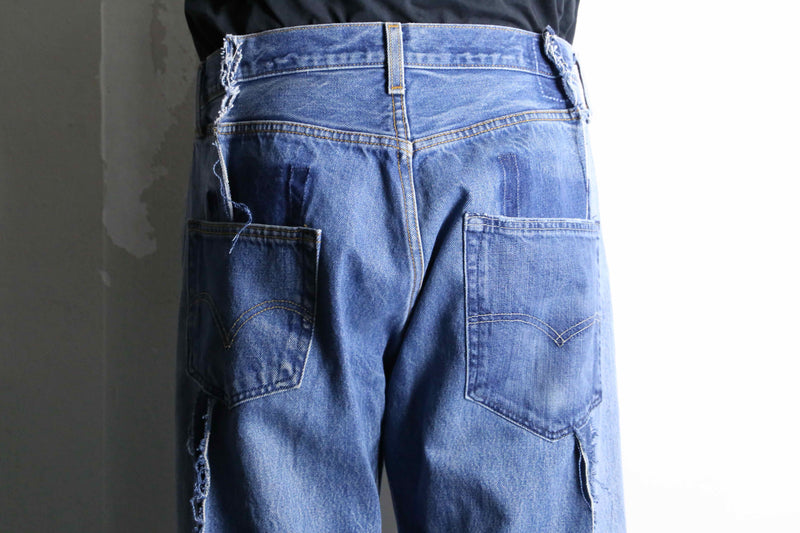 "Re:make" patchwork docking buggy flare denim