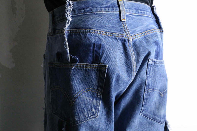 "Re:make" patchwork docking buggy flare denim