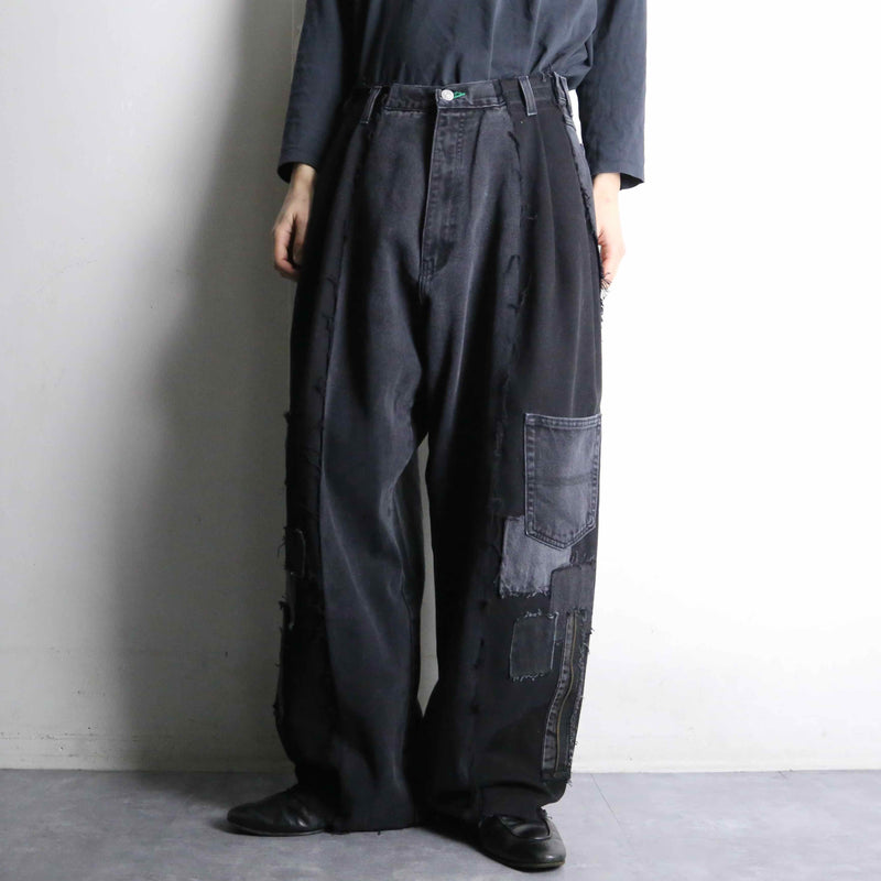 "Re:make" patchwork design docking buggy denim