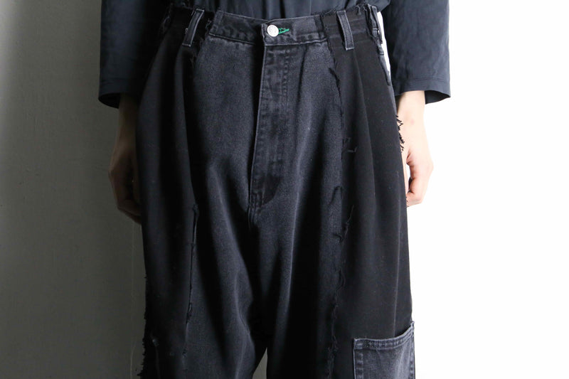 "Re:make" patchwork design docking buggy denim