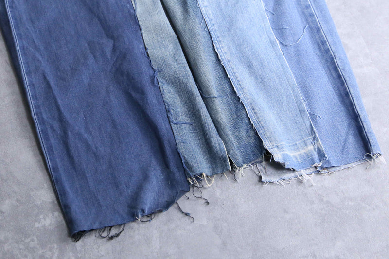 "Re:make" asymmetry docking wide tapered denim