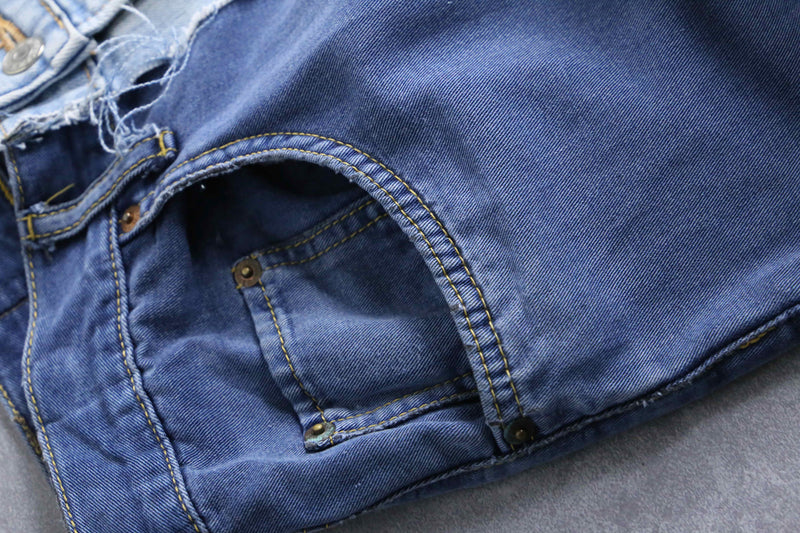 "Re:make" asymmetry docking wide tapered denim