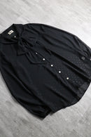 1990s dot sheer bowtie blouse