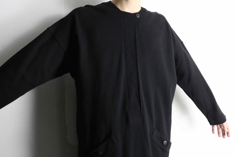 half button pullover middle sweat