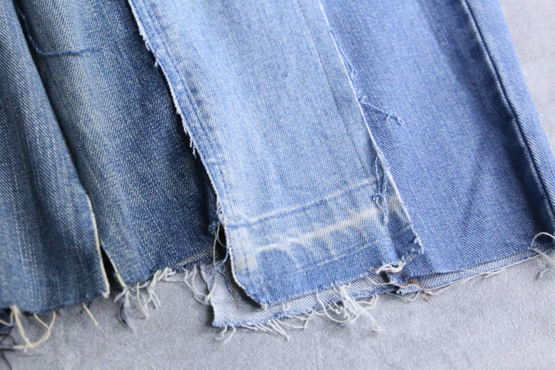 "Re:make" asymmetry docking wide tapered denim