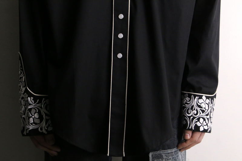 beautiful emb black western shirt