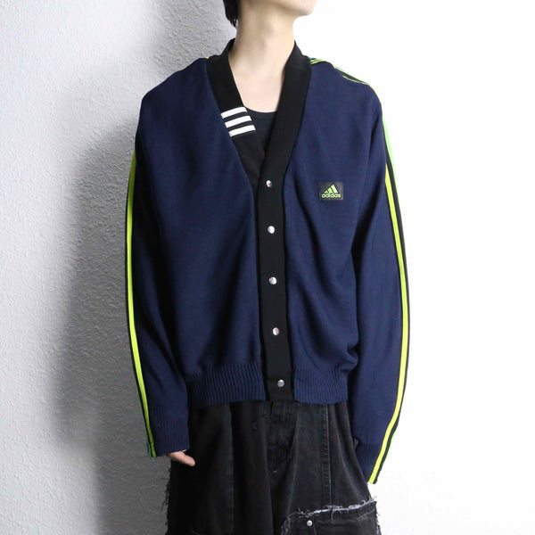 "Re:make" track × knit loose cardigan
