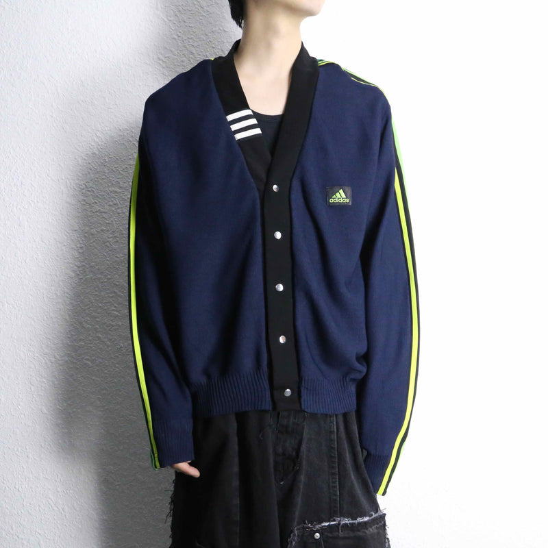 "Re:make" track × knit loose cardigan