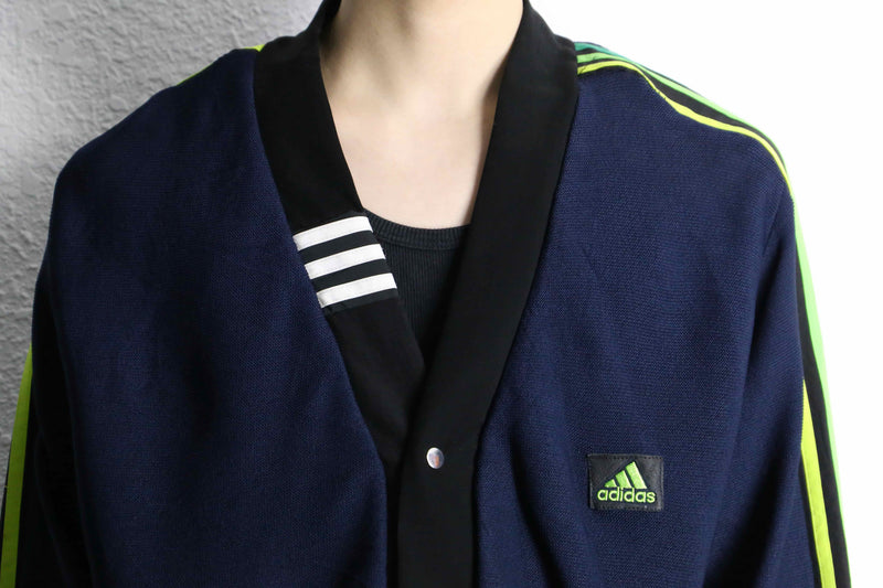 "Re:make" track × knit loose cardigan