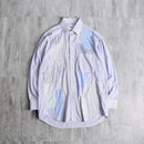 "Re:make" stripe patchwork dress shirt