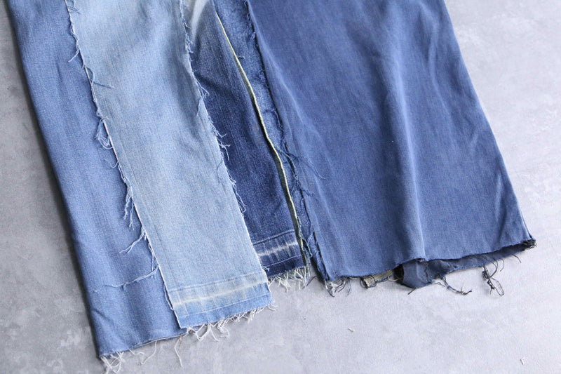 "Re:make" asymmetry docking wide tapered denim