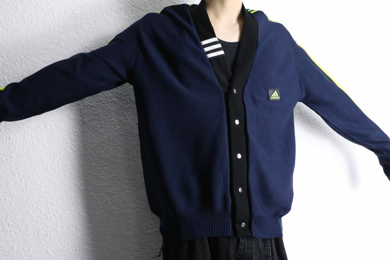 "Re:make" track × knit loose cardigan