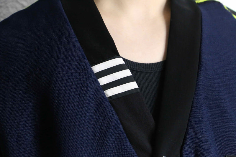 "Re:make" track × knit loose cardigan