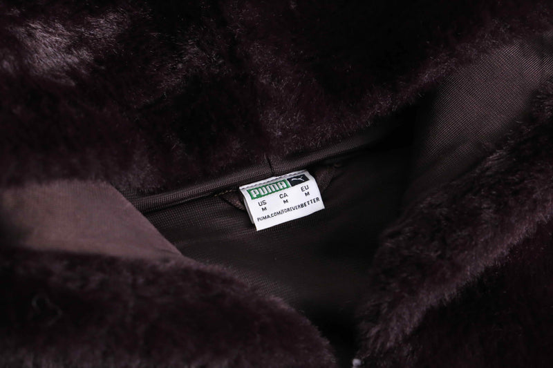 "PUMA" violet color short fur jacket