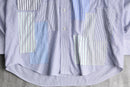 "Re:make" stripe patchwork dress shirt