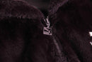 "PUMA" violet color short fur jacket