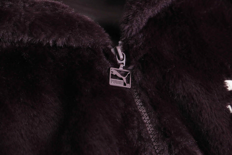 "PUMA" violet color short fur jacket