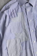 "Re:make" stripe patchwork dress shirt