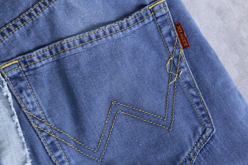 "Re:make" asymmetry docking wide tapered denim