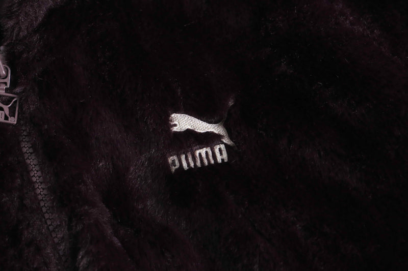 "PUMA" violet color short fur jacket