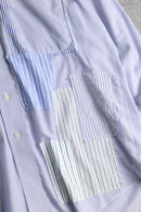 "Re:make" stripe patchwork dress shirt