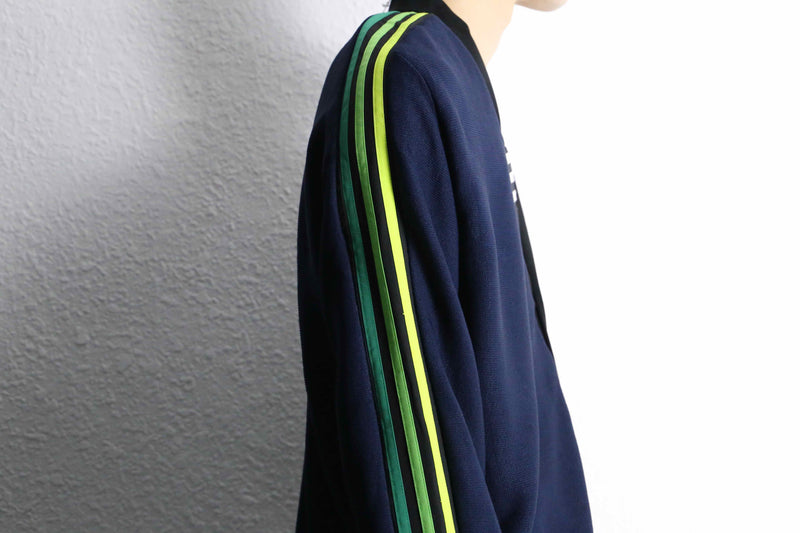 "Re:make" track × knit loose cardigan