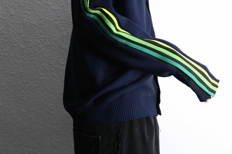 "Re:make" track × knit loose cardigan