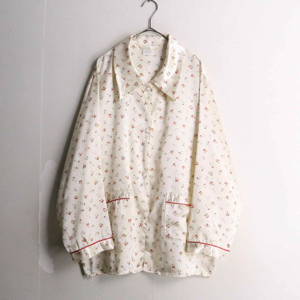 Pearl color florets design pajama shirt